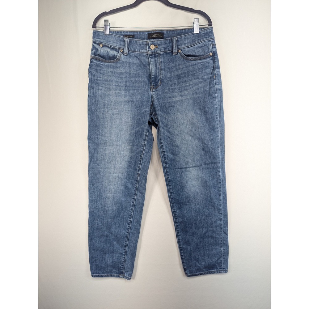 Talbots Flawless Five-Pocket Boyfriend Jeans Womens 10 Medium Wash Stretch Denim